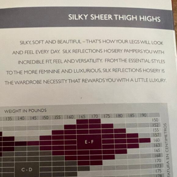 Hanes Silk Reflections Thigh Highs Silky Sheer Size: AB, Color:  Little Color - Picture 10 of 15